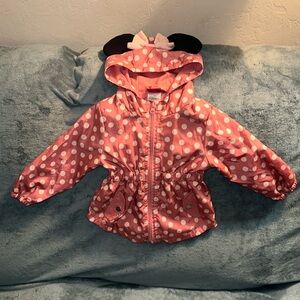 Disney junior minnie 24 months pink and white hooded jacket with ears 💕